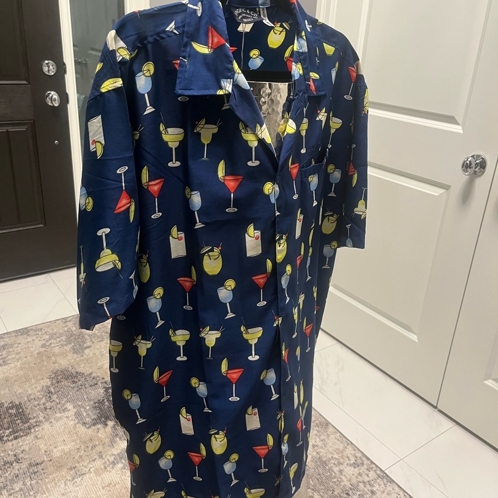 Pacific and Co mens take me on holidays cocktail evening shirt size large new! - Picture 10 of 16